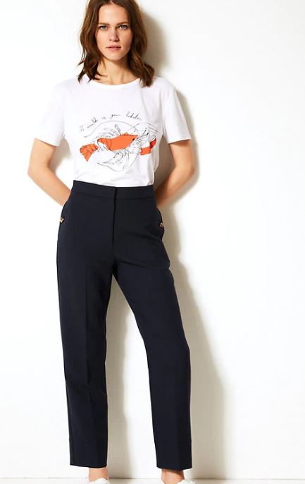 Straight leg trousers